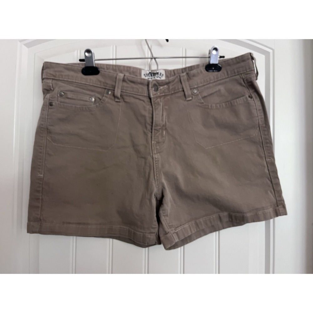 Signature by Levi Strauss & Co Womens 16 Tan Khaki Stretch Denim Jean Shorts 580